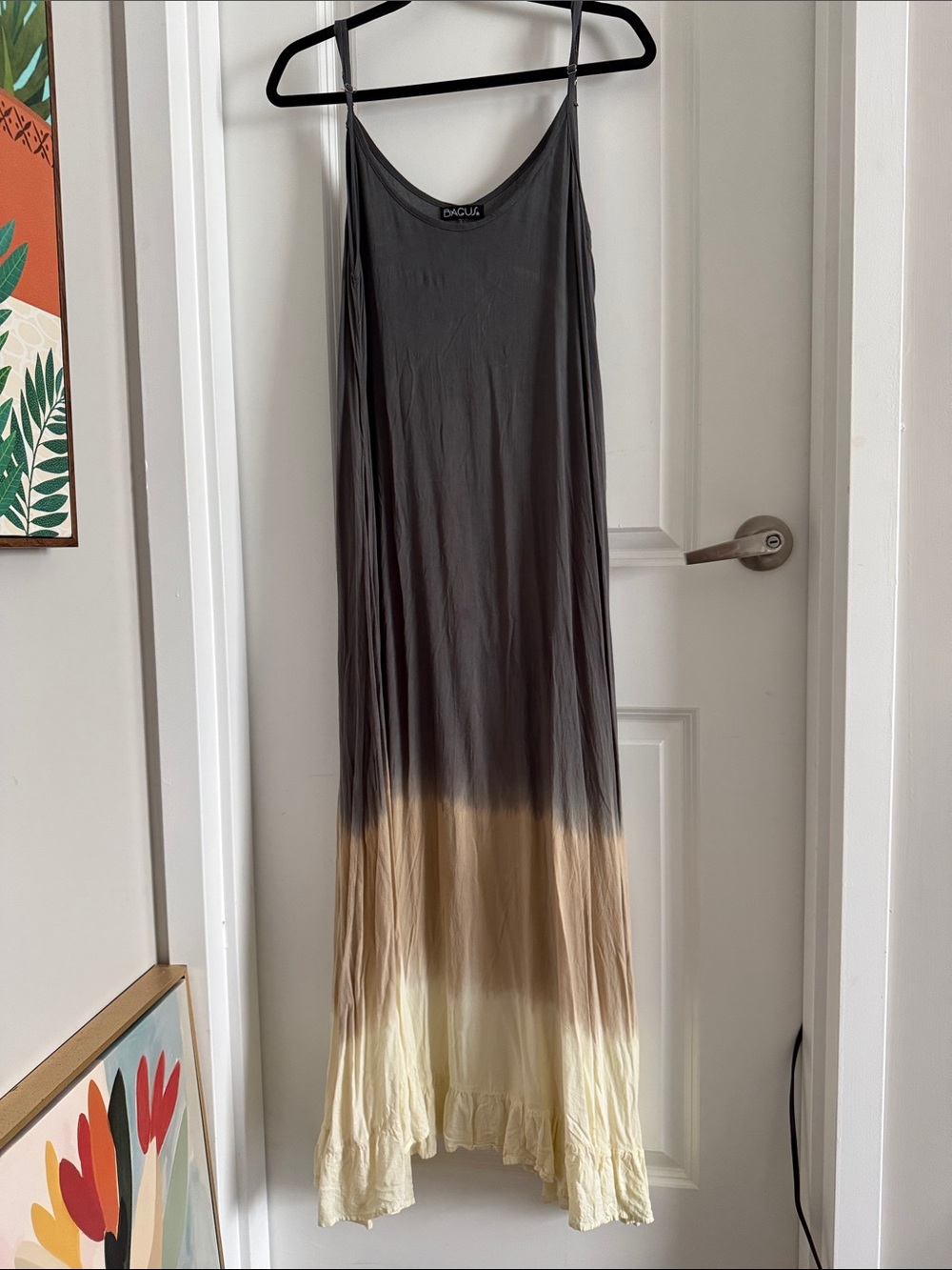Gray to Cream Ombre Summer Dress